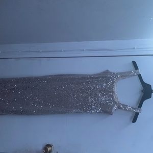 Meshki Sparkling Silver Dress, Size : Small